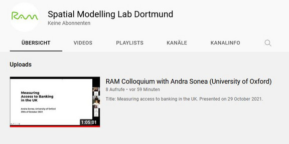 New YouTube channel of the Spatial Modelling Lab