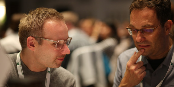 Photo of René Westerholt and Simon Scheider at GIScience 2023 in Leeds, UK