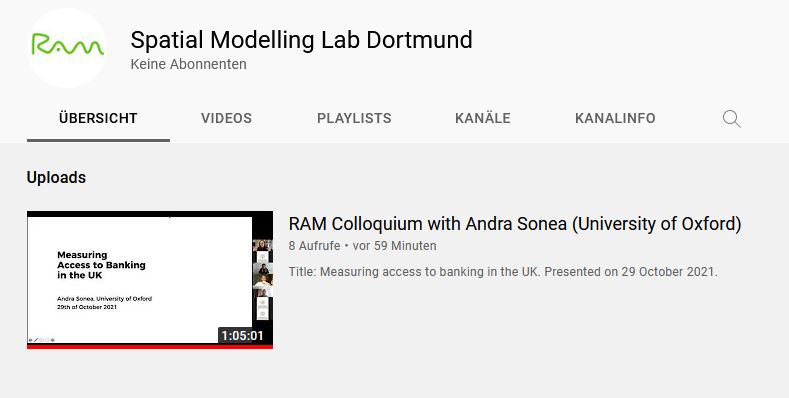 New YouTube channel of the Spatial Modelling Lab